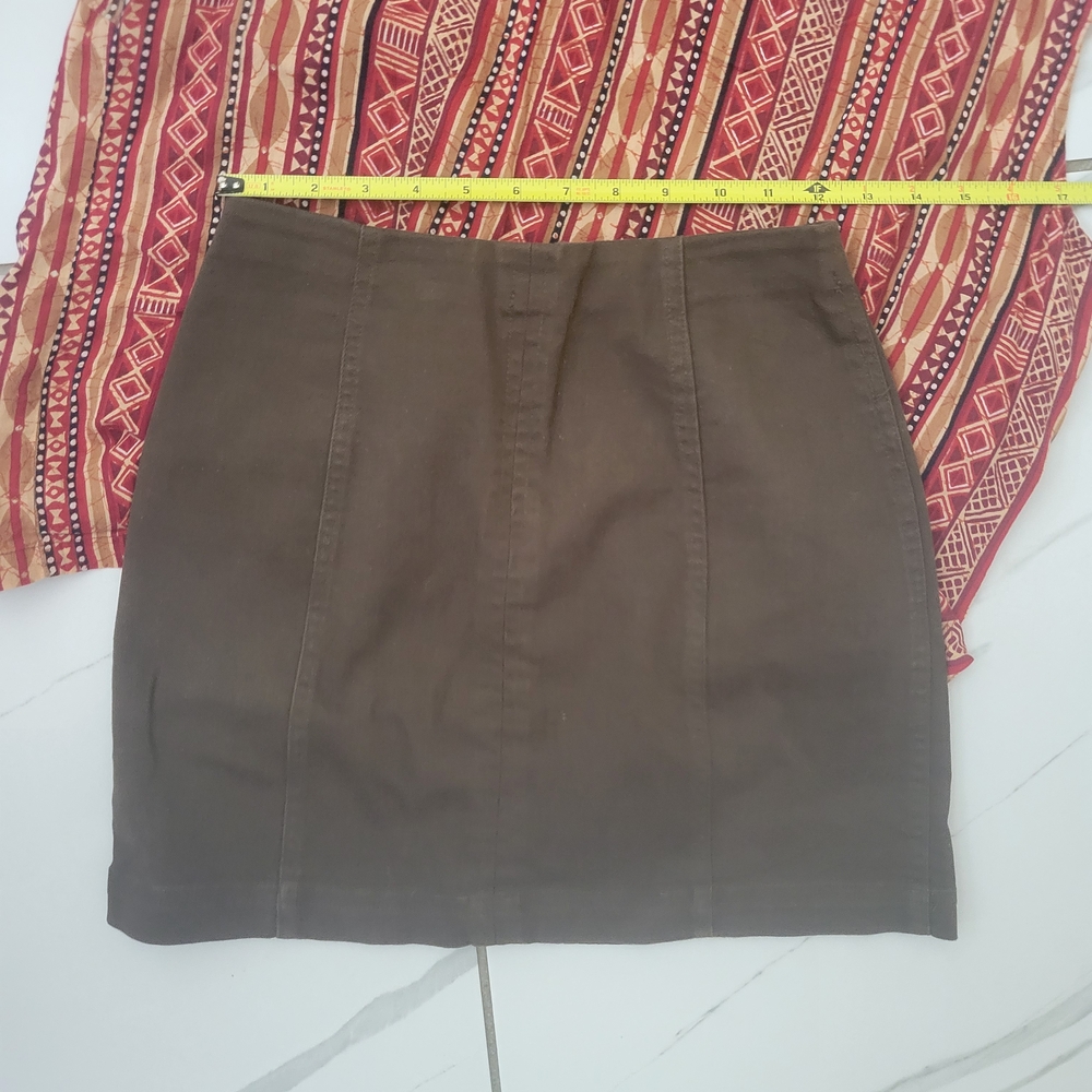Micro Mini y2k Brown Fall Vintage Skirt size Small